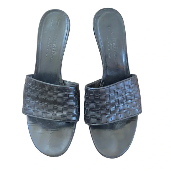 Cole Haan City Crafted in Italy Woven Black Leather 3 inch kitten heel - Picture 2 of 8